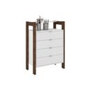 Ver imagem 1 de Balcão de Escritório AZ1012 c/ 4 Gavetas Branco/Nogal - Tecno Mobili