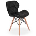 Ver imagem 2 de Kit 14 Cadeiras de Jantar Charles Eames Slim Wood Estofada - Preto