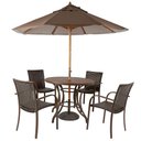 Ver imagem 1 de Combo 4 Cadeiras Fibra Tabaco E Mesa Marrom