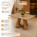 Ver imagem 5 de Mesa de Jantar 120x80 Retangular Base MDF com Vidro para Cozinha Sala e Area Goumet:Off White