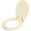 Ver imagem 1 de Assento Sanitário Windsor Creme para vaso Deca Com Ferragem Dourada