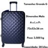 Mala de Viagem de Rodinha Abs Grande G 28kg Rígida Cor:preto - 2