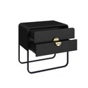 Ver imagem 5 de Mesa de Cabeceira 60cm 2 Gavetas Orgânica Pé Metal Luna Preto