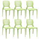 Ver imagem 1 de Kit 06 Cadeiras para Cozinha Área Gourmet Jardim Empilhável Larsen P03 Verde Claro - Lyam Decor