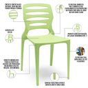 Ver imagem 3 de Kit 06 Cadeiras para Cozinha Área Gourmet Jardim Empilhável Larsen P03 Verde Claro - Lyam Decor
