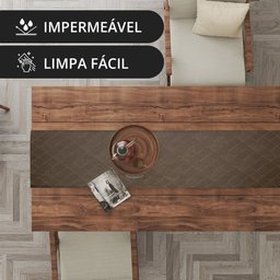 1 Caminho Trilho Mesa Impermeável PVC Kori Bege 42x140 - 3