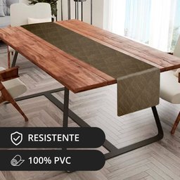 1 Caminho Trilho Mesa Impermeável PVC Kori Bege 42x140 - 2