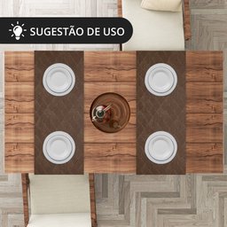 1 Caminho Trilho Mesa Impermeável PVC Kori Bege 42x140 - 6