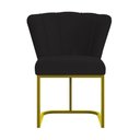 Ver imagem 5 de Kit 4 Cadeiras Jantar Flor Mesa Cozinha Reforçada Base Metal Dourada Cor:preto