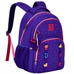 Mochila Escolar de Costas Rebecca Bonbon Soft Matelassê Roxo Re24536 - 1