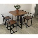 Ver imagem 5 de Kit 2 Banqueta Baixa Para Cozinha Preta Industrial Assento Estofado  