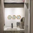 Ver imagem 2 de Kit 03 Espelhos Decorativo Moldura Hexagonal Dourado - D’Rossi Espelhos Decorativos