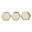 Ver imagem 1 de Kit 03 Espelhos Decorativo Moldura Hexagonal Dourado - D’Rossi Espelhos Decorativos