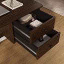 Ver imagem 6 de Escrivaninha de Madeira 2 Gavetas Office 110 Cm Cor Imbuia Marlo Idimex