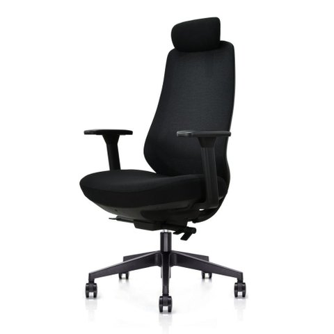 Cadeira Presidente Ergonômica Smartconfort Preta com Apoio de Cabeça para Escritório e Home