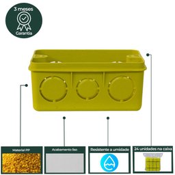 Caixa de Luz Embutir 4x2 Amarela Pacote com 24 UN AZN - Amarela - 7