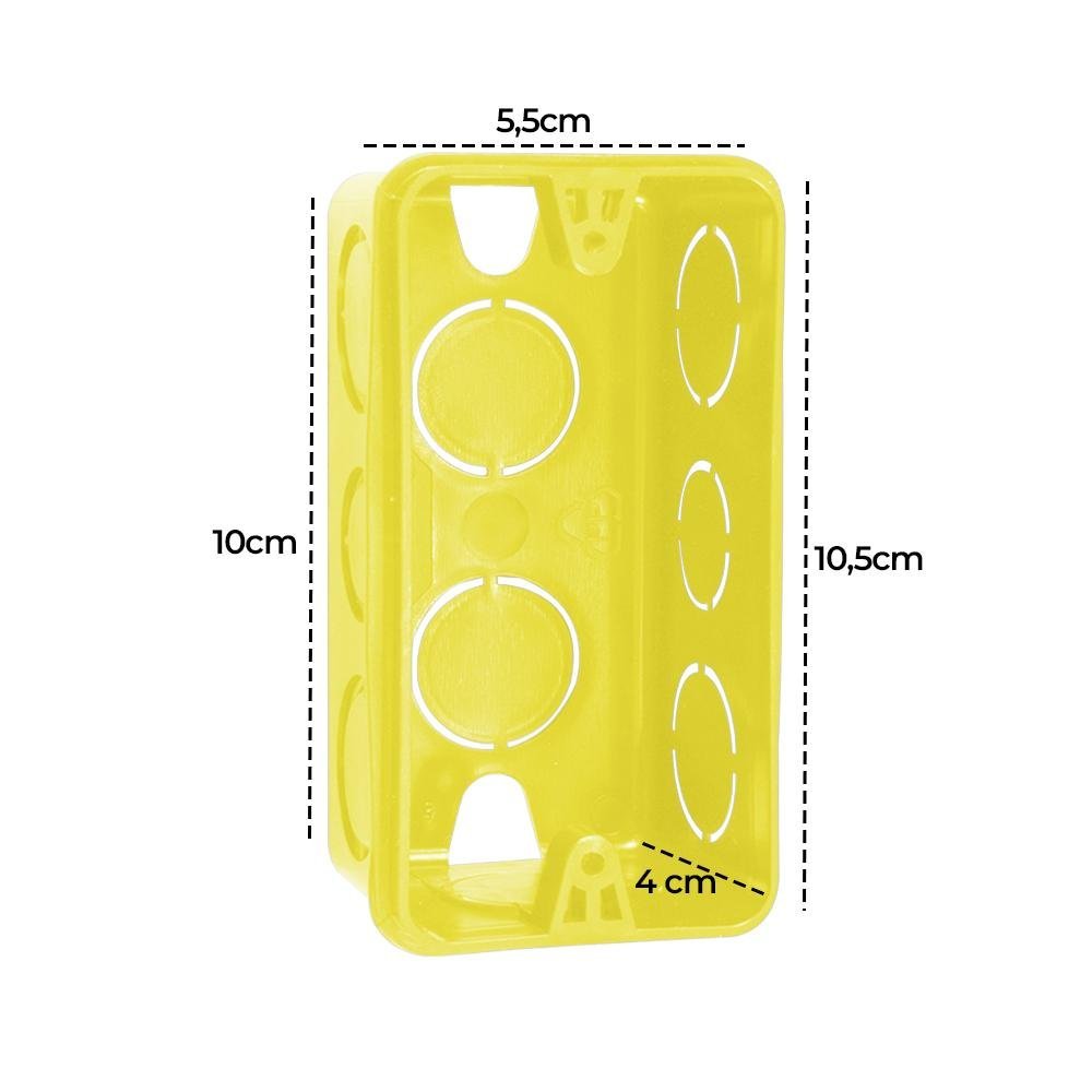 Caixa de Luz Embutir 4x2 Amarela Pacote com 24 UN AZN - Amarela - 8