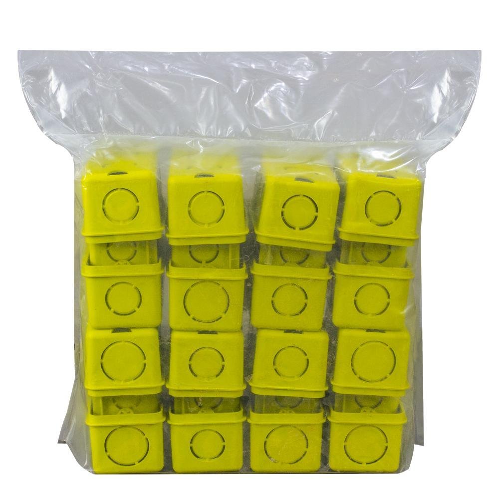 Caixa de Luz Embutir 4x2 Amarela Pacote com 24 UN AZN - Amarela - 6