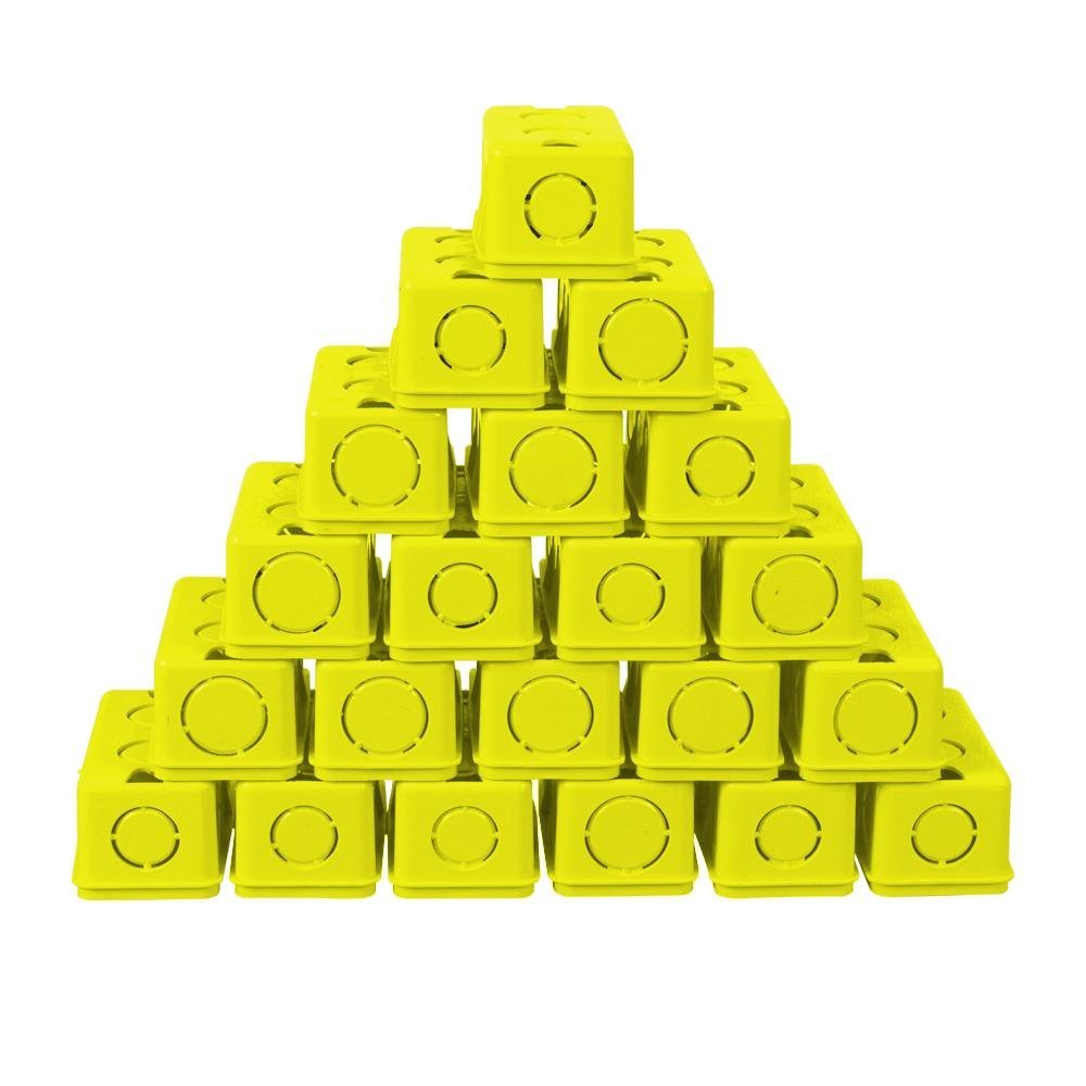 Caixa de Luz Embutir 4x2 Amarela Pacote com 24 UN AZN - Amarela - 4