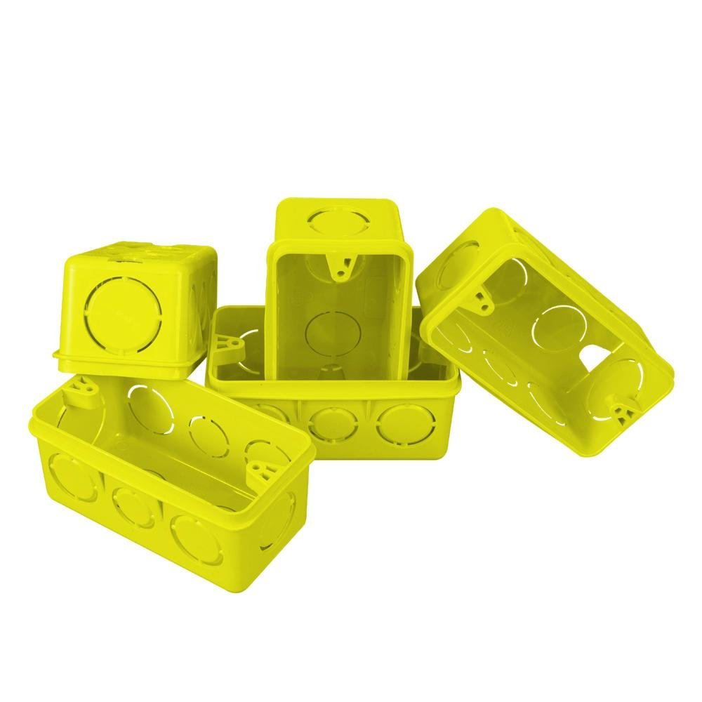 Caixa de Luz Embutir 4x2 Amarela Pacote com 24 UN AZN - Amarela - 3