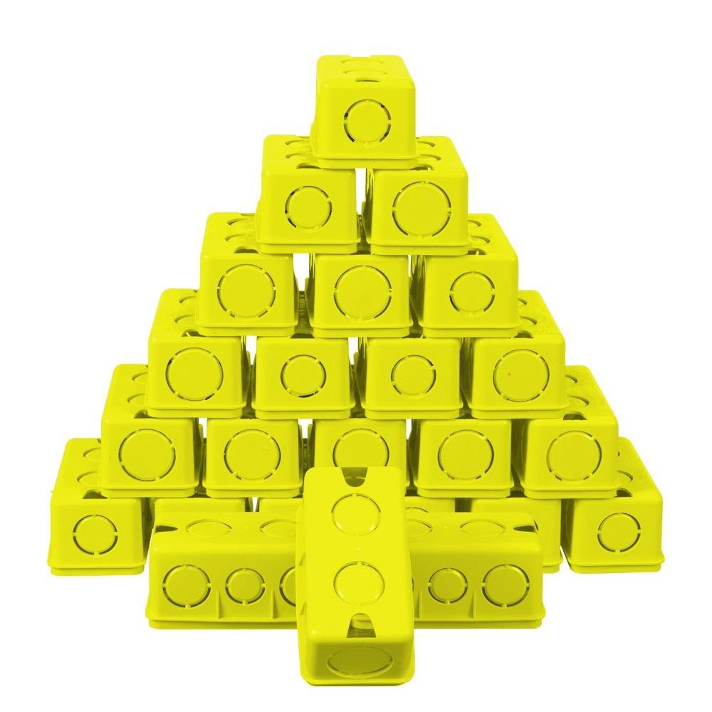 Caixa de Luz Embutir 4x2 Amarela Pacote com 24 UN AZN - Amarela - 5