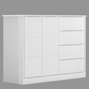 Ver imagem 4 de Conjunto Infantil Roupeiro e Comoda Eloa Mdf Branco Pheonix Baby