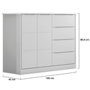 Ver imagem 7 de Conjunto Infantil Roupeiro e Comoda Eloa Mdf Branco Pheonix Baby