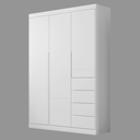 Ver imagem 3 de Conjunto Infantil Roupeiro e Comoda Eloa Mdf Branco Pheonix Baby