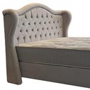 Ver imagem 2 de Kit Cabeceira para Cama King 195 Cm Monaco e Recamier Veneza com Tachas - Veludo Cinza