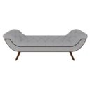 Ver imagem 3 de Kit Cabeceira para Cama King 195 Cm Monaco e Recamier Veneza com Tachas - Veludo Cinza