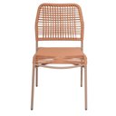 Ver imagem 3 de Kit 4 Cadeiras Empilhável Leme Fratini Aço Terracota Assento e Encosto Trama Corda Náutica