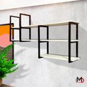 Ver imagem 2 de Prateleira Decorativa Estilo Industrial Suspensa Moderna Mdf 1mt