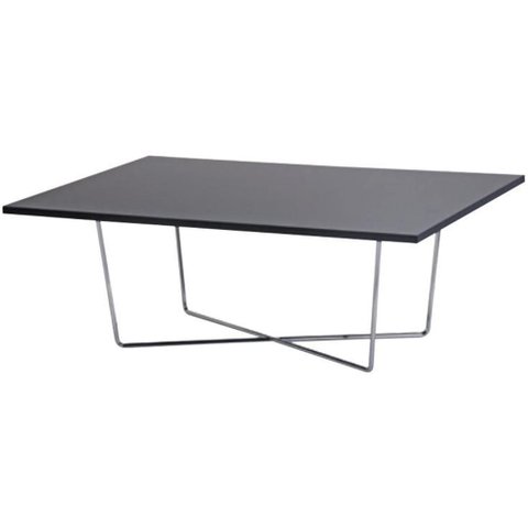 Mesa Centro Breno Tampo Mdf Preto Base Cromada 1,00 Mt (larg) - 41255