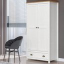 Ver imagem 2 de Armario 2 Pt 1 Gv Madeira Maciça 91 Cm 9103 Branco Freijo Milani Store