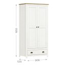 Ver imagem 4 de Armario 2 Pt 1 Gv Madeira Maciça 91 Cm 9103 Branco Freijo Milani Store