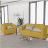 Kit Sofá 2 Lugares e Poltrona Europa Suede Amarelo - Am Decor - 3