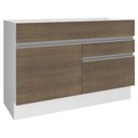 Ver imagem 1 de Balcão Gabinete de Pia Armário de Cozinha 1 Porta e 2 Gavetas Branco/Rustic Glamy Madesa