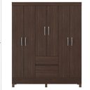 Ver imagem 2 de Guarda Roupa Casal Flash 2 com Multiuso Golden com Cômoda Montevidéu Café - Demóbile