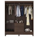 Ver imagem 3 de Guarda Roupa Casal Flash 2 com Multiuso Golden com Cômoda Montevidéu Café - Demóbile