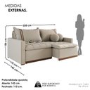 Ver imagem 3 de Sofá Cama Retrátil em Madeira Eucalipto e Bouclê 220cm Flórida