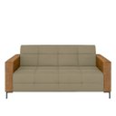 Ver imagem 4 de Sofá Living Decorativo Houston 2 Lugares 180cm Pés em Metal Veludo/ Pu Bege Escuro/ Caramelo G33 - G