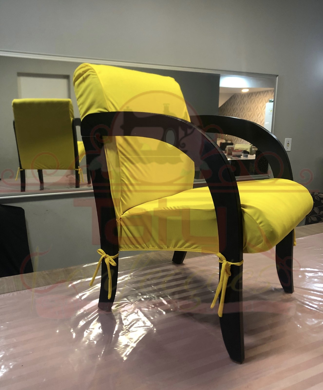 Capa Cadeira de Aproximação:amarelo - 2