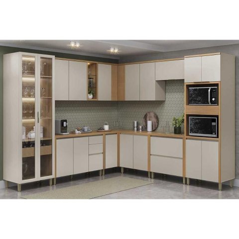 Cozinha Completa 10 Peças 20 Portas Allure CZ661 Gris Linea