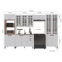 Ver imagem 4 de Armário de Cozinha Modulada Completa Fidelitá Nara 100% MDF 5 Peças 350cm 16 Portas 2 Gavetas sem