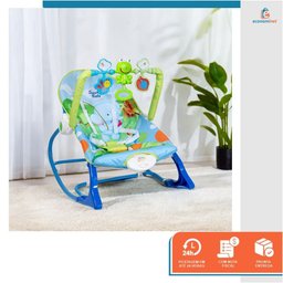 Cadeira de Descanso Bebê Balanço Azul até 18kg Suave Vibração Relaxante Cinto de Segurança Mobile Ba - 8