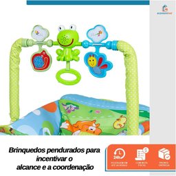 Cadeira de Descanso Bebê Balanço Azul até 18kg Suave Vibração Relaxante Cinto de Segurança Mobile Ba - 7