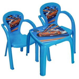 Mesa Mesinha Infantil Decorada Carro + 2 Cadeiras Carro Usual - Usual Plastic
