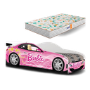Ver imagem 3 de Cama Infantil Carro Rosa com Colchão e Organizador de Bringuedo