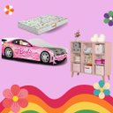 Ver imagem 2 de Cama Infantil Carro Rosa com Colchão e Organizador de Bringuedo