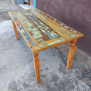 Ver imagem 4 de Mesa em madeira 180 x 80 com tinta pátina em demolição Sudeste Rústico